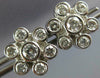 ANTIQUE LARGE 1.14CT DIAMOND 14KT WHITE GOLD FLOWER CLUSTER BEZEL EARRINGS #1958