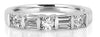 ESTATE .49CT DIAMOND 18KT WHITE GOLD ROUND & BAGUETTE WEDDING ANNIVERSARY RING