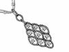 ESTATE LARGE 1.30CT DIAMOND 14KT WHITE GOLD 3D CHANDELIER BY THE YARD NECKLACE