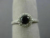 ESTATE 1.0CT WHITE & BLACK DIAMOND 14KT WHITE GOLD CLASSIC HALO ENGAGEMENT RING