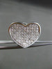 ESTATE LARGE 1.03CT DIAMOND 14KT WHITE GOLD 3D PAVE CURVED HEART LOVE EARRINGS