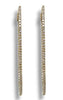 .75CT DIAMOND 14KT YELLOW GOLD 3D INSIDE OUT OVAL CLIP ON HOOP HANGING EARRINGS