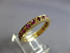 .40CT AAA RUBY 14KT YELLOW GOLD 3D ROUND CHANNEL PRONG 3/4TH ETERNITY LOVE RING