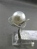 ESTATE LARGE .36CT DIAMOND 14KT WHITE GOLD 3D SOUTH SEA PEARL OPEN FLOWER RING
