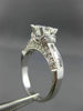 LARGE 1.71CT ROUND PRINCESS & BAGUETTE DIAMOND 14K WHITE GOLD 3D ENGAGEMENT RING