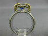 ESTATE LARGE 1.78CT DIAMOND & AAA SAPPHIRE 18K 2 TONE GOLD HEART ENGAGEMENT RING