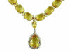 EXTRA LARGE 105.90CT DIAMOND & AAA CITIRINE 14KT YELLOW GOLD PEAR SHAPE NECKLACE