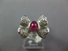 ESTATE .87CT DIAMOND & AAA RUBY PLATINUM 3D OVAL AND ROUND CLASSIC BOW RING