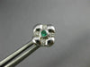 ESTATE .20CT DIAMOND & AAA EMERALD 14KT WHITE GOLD FLOWER SQUARE STUD EARRINGS
