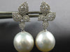 1.52CT DIAMOND & AAA SOUTH SEA PEARL 18KT WHITE GOLD MULTI LEAF HANGING EARRINGS
