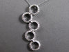 LARGE .5CT DIAMOND 14KT WHITE GOLD ROUND MULTI CIRCULAR OLYMPIC FLOATING PENDANT