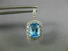 ESTATE 3.31CT CZ & AAA BLUE TOPAZ 14KT WHITE GOLD 3D LEVERBACK HANGING EARRINGS
