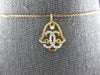 ESTATE .13CT DIAMOND 14KT ROSE GOLD 3D ROUND FILIGREE BELL FUN FLOATING PENDANT