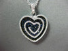 LARGE 1.69CT DIAMOND & AAA SAPPHIRE 18KT WHITE & BLACK GOLD MULTI HEART PENDANT