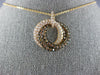 ESTATE 1.44CT WHITE & CHOCOLATE FANCY DIAMOND 18KT ROSE GOLD TRINITY FUN PENDANT