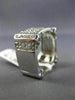 ESTATE WIDE 1.36CT DIAMOND 18KT WHITE GOLD 3D SQUARE PAVE ANNIVERSARY RING #478