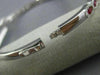 ESTATE 1.96CT DIAMOND & AAA RUBY 18K WHITE GOLD 3D SEMI ETERNITY BANGLE BRACELET