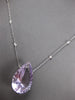 EXTRA LARGE 28.75CT DIAMOND & AAA PINK QUARTZ 14K WHITE GOLD PEAR SHAPE NECKLACE