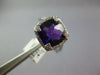 LARGE 3.66CT DIAMOND & AAA AMETHYST 14KT WHITE GOLD 3D CUSHION FILIGREE FUN RING