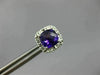 ESTATE 1.88CT DIAMOND & AAA AMETHYST 14KT WHITE GOLD SQUARE HALO STUD EARRINGS