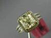 LARGE 2.73CT WHITE & FANCY YELLOW DIAMOND 18KT TWO TONE GOLD 3D ENGAGEMENT RING