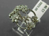 ESTATE WIDE .46CT DIAMOND 14K WHITE GOLD MULTI FLOWER BUTTERFLY ANNIVERSARY RING