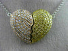 LARGE 1.89CT PINK & FANCY YELLOW DIAMOND 18KT TRI COLOR GOLD HEART LOVE NECKLACE