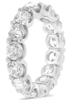 ESTATE LARGE 6.07CT DIAMOND PLATINUM 3D CLASSIC ROUND ETERNITY ANNIVERSARY RING
