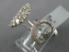 ESTATE LARGE 1.47CT ROUND DIAMOND 14KT WHITE GOLD OVAL OPEN CLUSTER TENSION RING