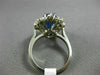 ANTIQUE 5.56CT DIAMOND & AAA OVAL SAPPHIRE 14KT WHITE GOLD 3D ENGAGEMENT RING