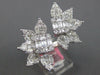 EXTRA LARGE 1.67CT DIAMOND 18KT WHITE GOLD 3D MULTI SHAPE FLOWER COCKTAIL RING