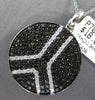 1.84CT WHITE & BLACK DIAMOND 14K WHITE GOLD CIRCULAR PEACE SIGN FLOATING PENDANT