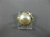 ESTATE WIDE .31CT ROUND BAGUETTE DIAMOND 14K YELLOW GOLD 3D SOUTH SEA PEARL RING