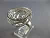 LARGE 1.01CT DIAMOND & AAA SAPPHIRE 14K WHITE GOLD 3D CIRCULAR INTERTWINING RING