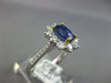 ESTATE WIDE 2.21CT DIAMOND & AAA SAPPHIRE 14K WHITE GOLD CUSHION ENGAGEMENT RING