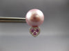 .37CT DIAMOND & AAA PINK SAPPHIRE & PINK SOUTH SEA PEARL 14K WHITE GOLD EARRINGS