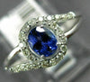 ESTATE .40CT DIAMOND & AAA TANZANITE 14KT WHITE GOLD CLASSIC LOVE KNOT FUN RING