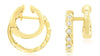 .20CT DIAMOND 14KT YELLOW GOLD 3D CLASSIC DOUBLE HUGGIE BEZEL HOOP FUN EARRINGS