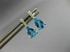 ESTATE 2.02CT DIAMOND & AAA BLUE TOPAZ 14K WHITE GOLD TEAR DROP HANGING EARRINGS