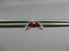 ESTATE .38CT DIAMOND & AAA RUBY 14KT WHITE GOLD V SHAPE BUTTERFLY STUD EARRINGS