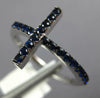 ESTATE .39CT AAA SAPPHIRE 18KT WHITE GOLD 3D CLASSIC 3D CROSS RING