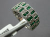 1.75CT DIAMOND & AAA EMERALD 14KT WHITE GOLD BAGUETTE MULTI ROW ANNIVERSARY RING