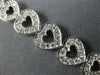 ANTIQUE .90CT ROUND CUT DIAMOND 14K WHITE GOLD OPEN HEART LOVE BRACELET #19204