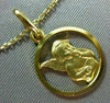 ESTATE 14KT YELLOW GOLD CIRCULAR 3D HANDCRAFTED ANGEL PENDANT & CHAIN #25016