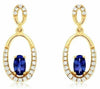 ESTATE .65CT DIAMOND & AAA TANZANITE 14KT YELLOW GOLD 3D ETOILE HANGING EARRINGS