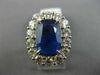 LARGE GIA 11.80CT DIAMOND & AAA SAPPHIRE PLATINUM PRINCESS DIANA ENGAGEMENT RING