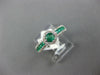 ESTATE .82CT DIAMOND & AAA EMERALD 14KT WHITE GOLD 3D ROUND SQUARE HALO FUN RING
