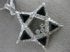 ESTATE LARGE .71CT DIAMOND & AAA ONYX 18KT WHITE GOLD 3D STAR FLOATING PENDANT