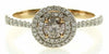 .59CT WHITE & PINK DIAMOND 18KT WHITE & ROSE GOLD 3D DOUBLE HALO ENGAGEMENT RING