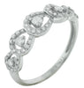 ESTATE .48CT DIAMOND 14KT WHITE GOLD 3D ROUND FIVE STONE HORSESHOE LUCKY RING